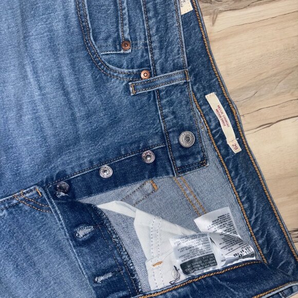 Levi Strauss Medium Wash Button Fly Wedgie Straight Jeans W 29 - Picture 6 of 9